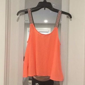 Penelope coral tank top